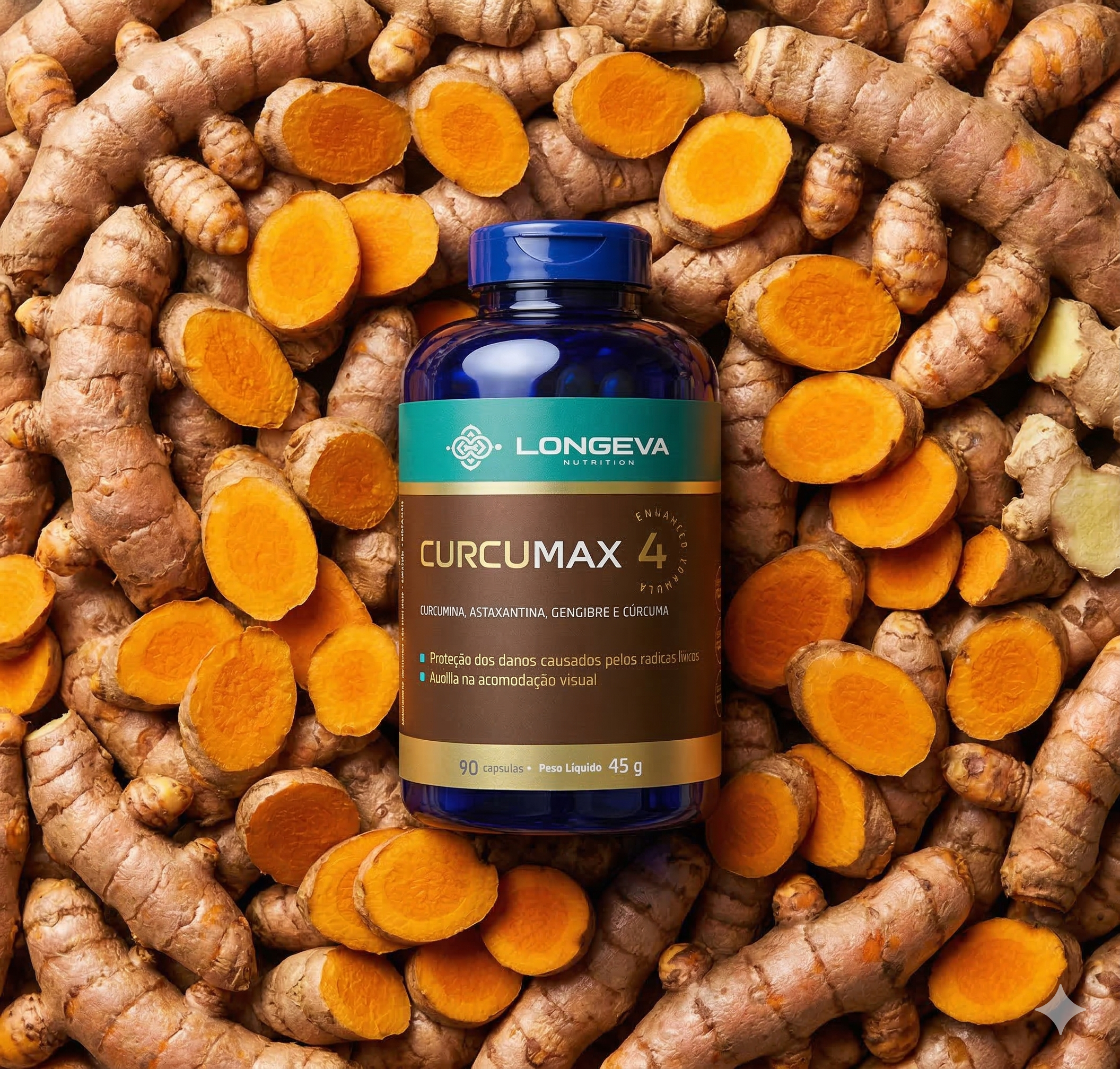 LONGEVA | Curcumax - Curcumina com Astaxantina (90 Cápsulas)
