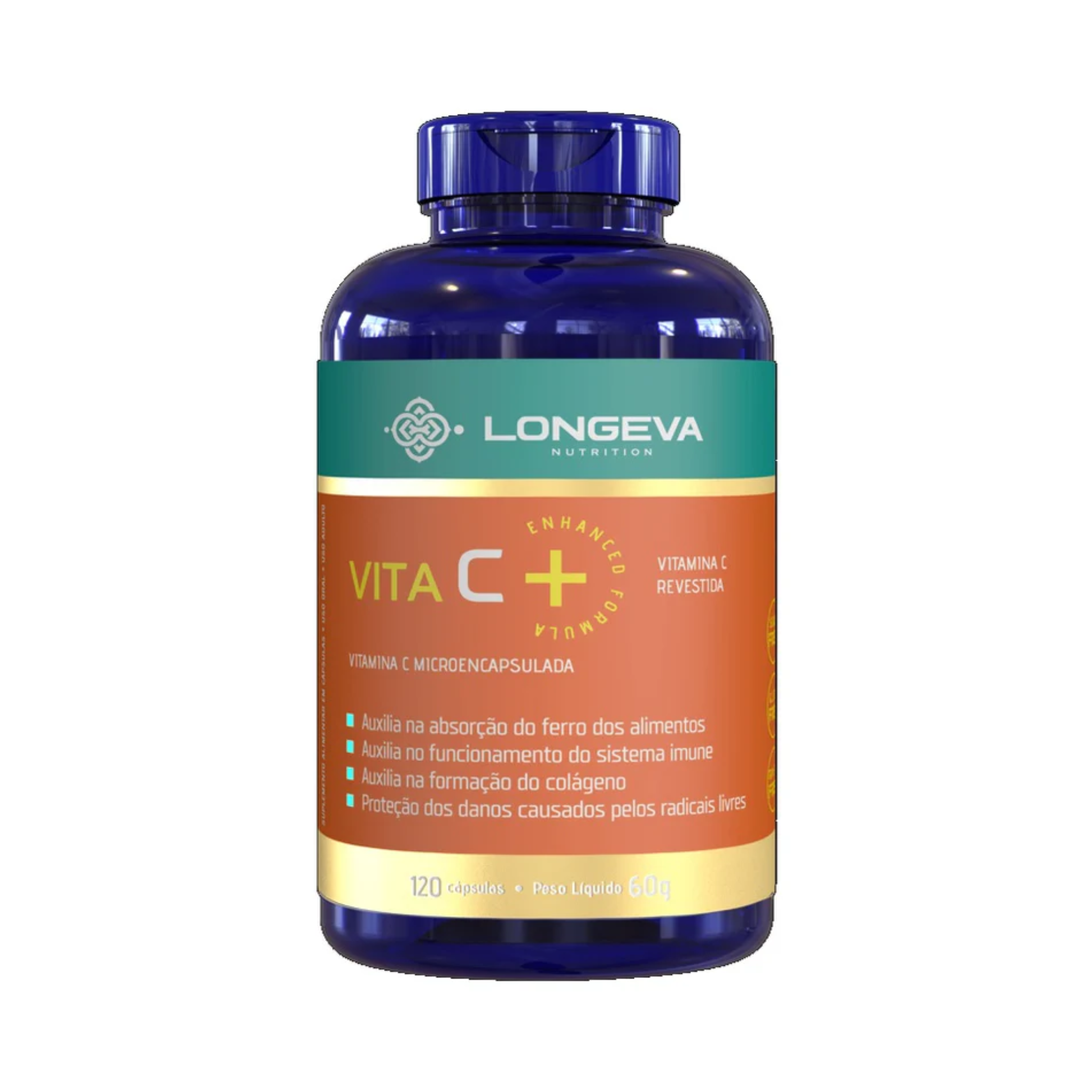 LONGEVA | Vitamina C Micronizada e Revestida (120 Cápsulas)