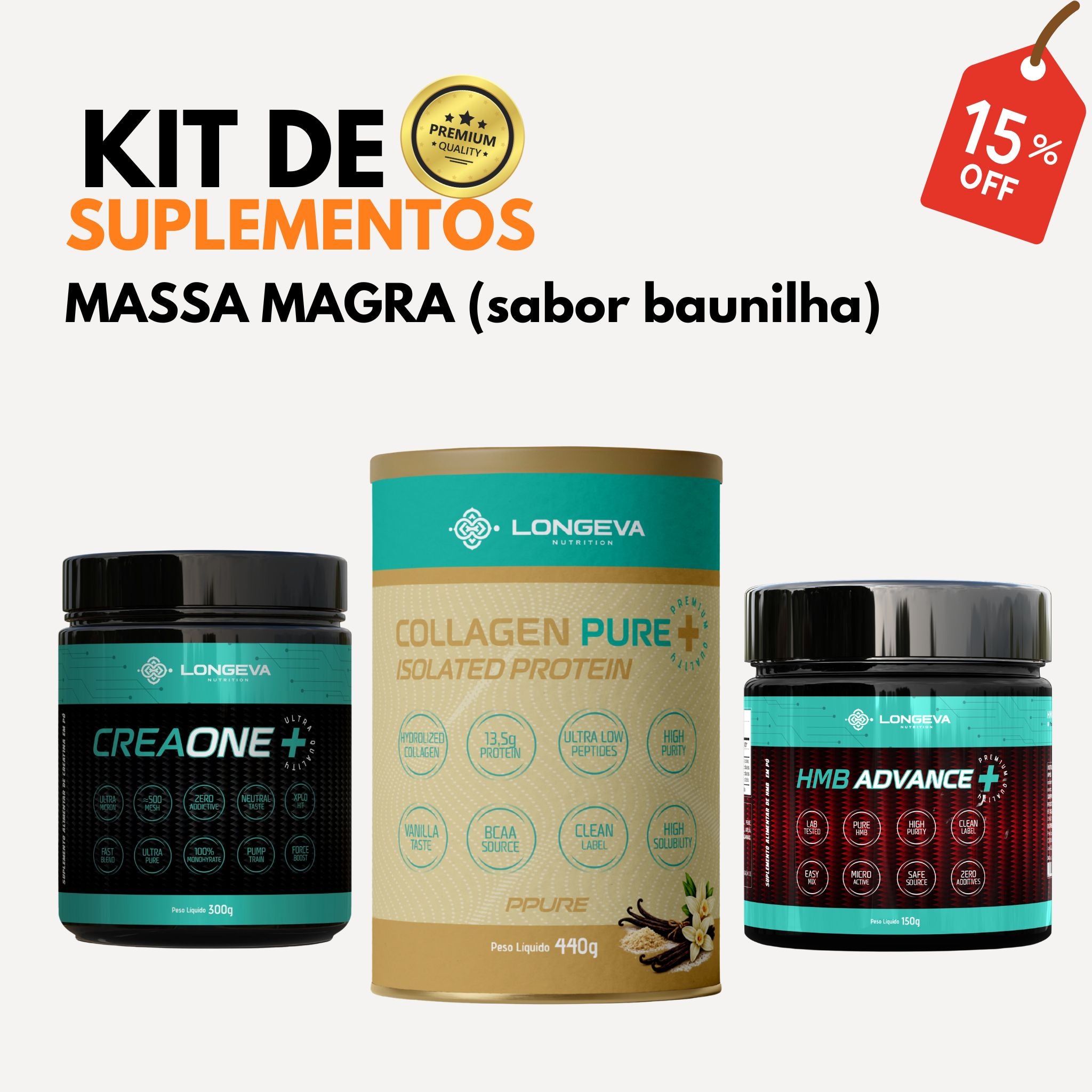 Kit Massa Magra (Sabor Baunilha)