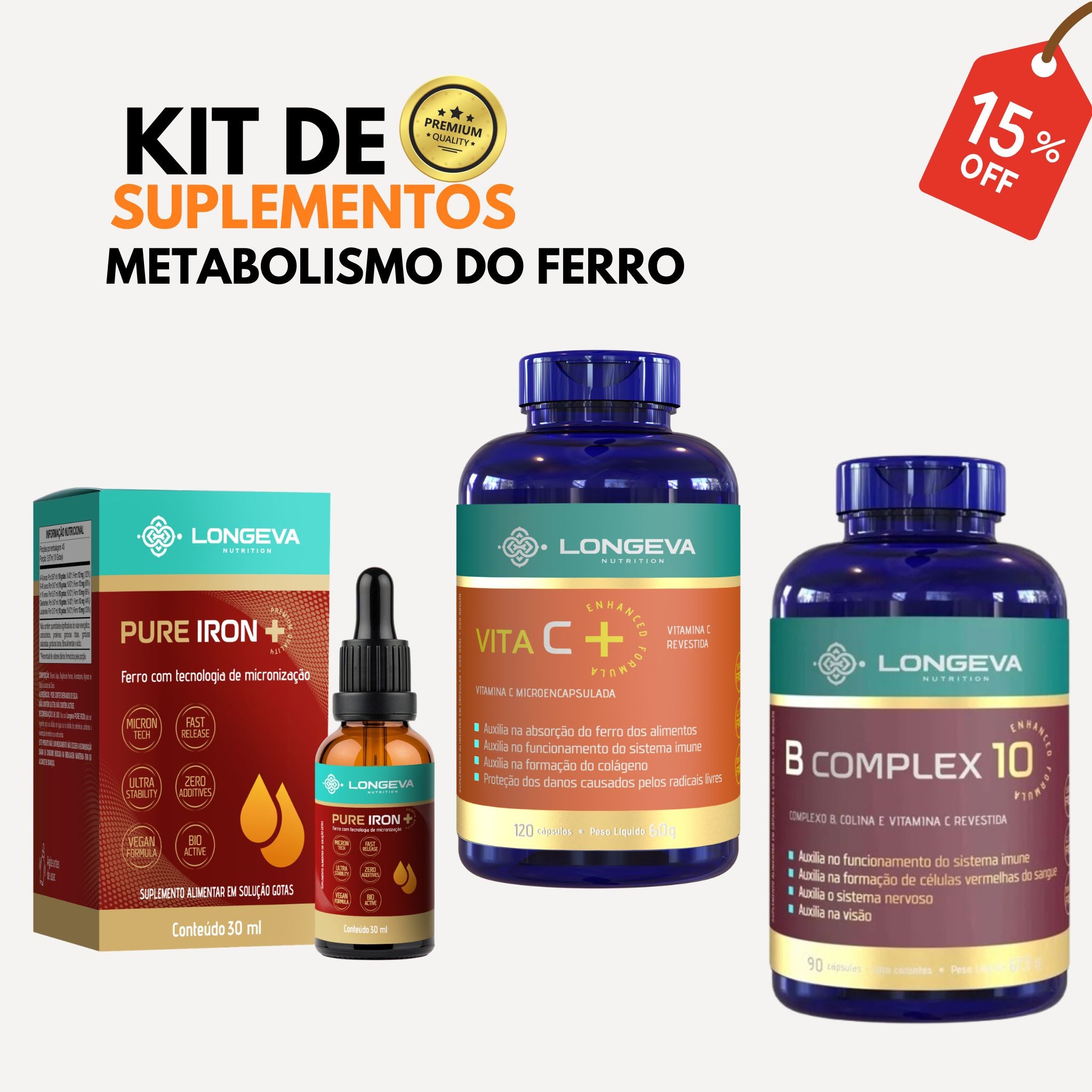 Kit Longeva: Metabolismo do Ferro