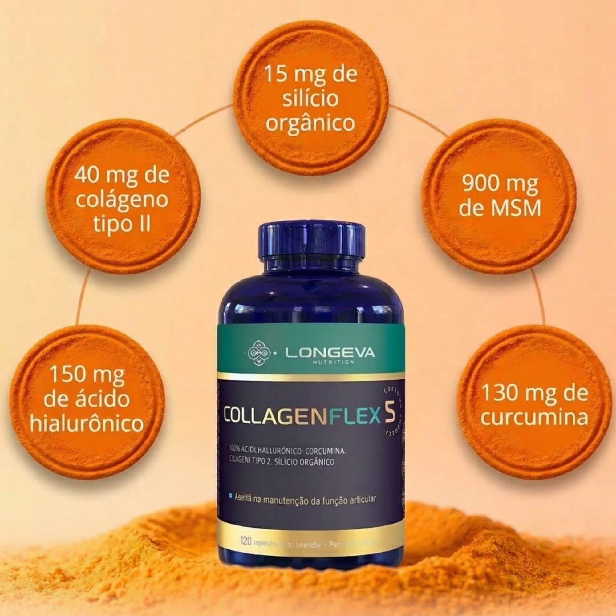 Collagen Flex 5 em 1 - Pele e Saúde das Articulações (120 Cápsulas)