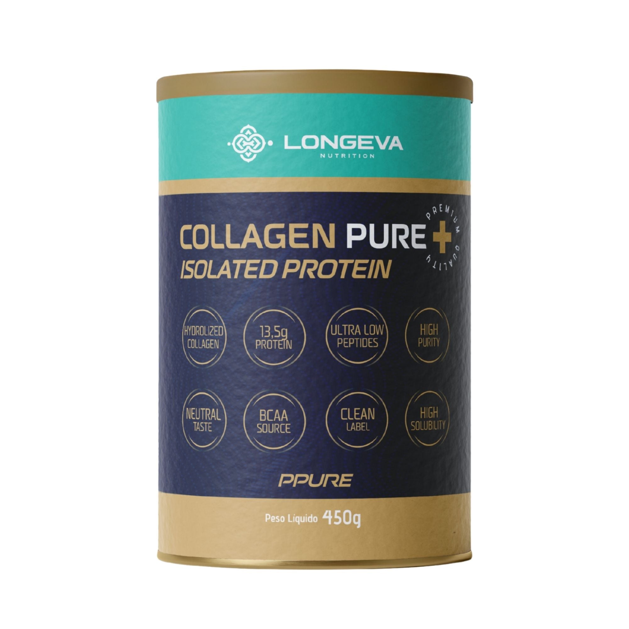 Collagen Pure em Peptídeos Sabor Neutro (450 Gramas) - Proteína de Colágeno