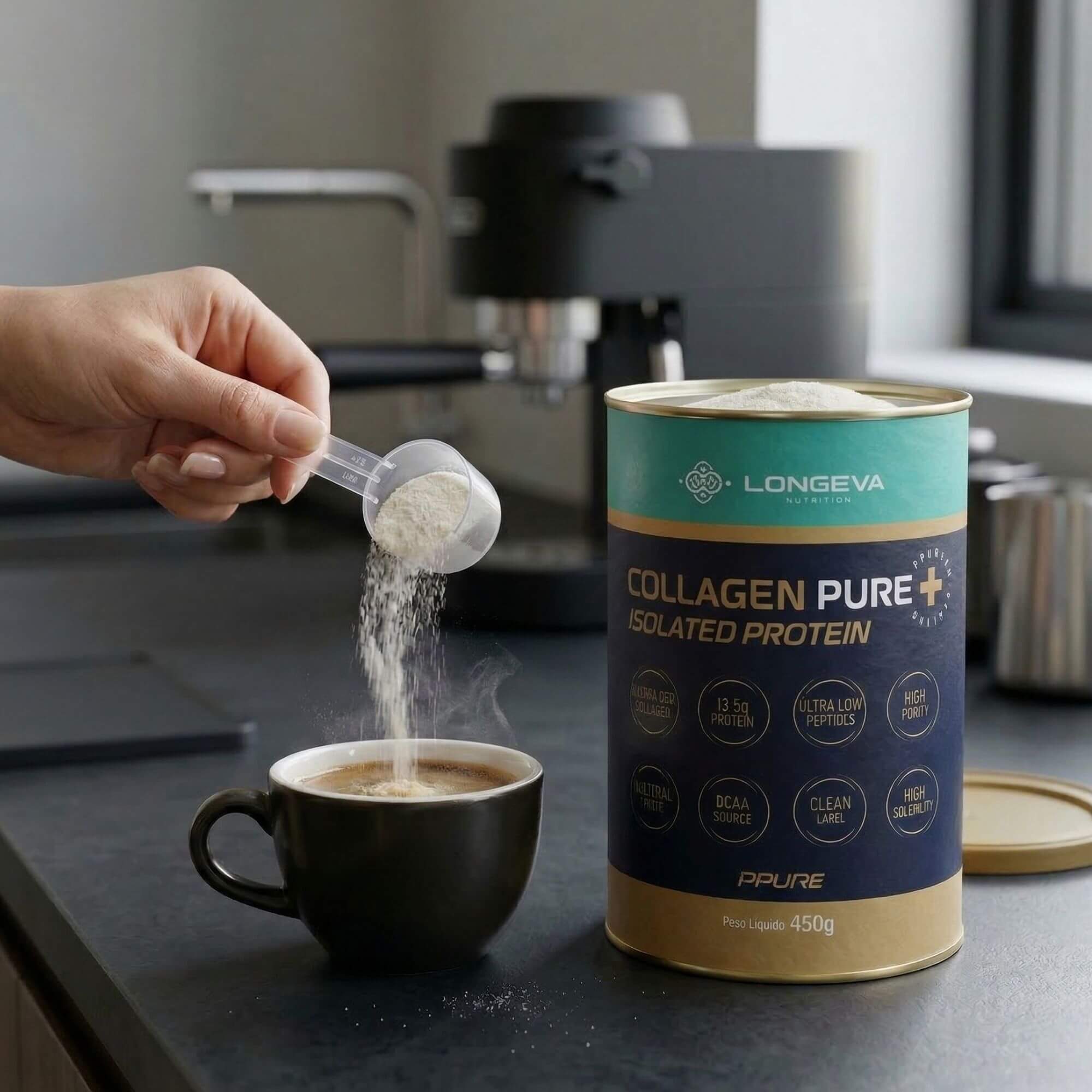 Collagen Pure em Peptídeos Sabor Neutro (450 Gramas) - Proteína de Colágeno