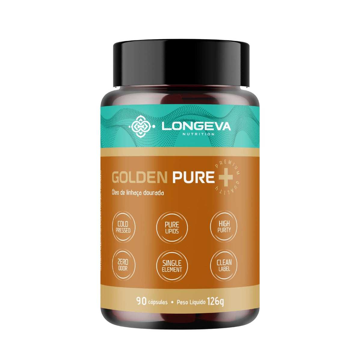 Golden Pure Longeva - Óleo de Linhaça Dourada - Saúde da Mulher (90 Cápsulas)