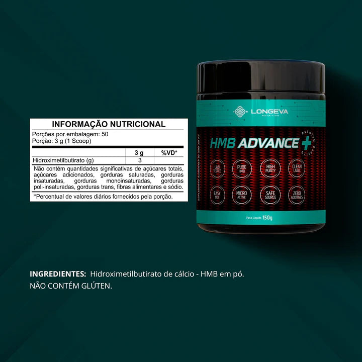LONGEVA | HMB Advance - Massa Magra (150 Gramas)
