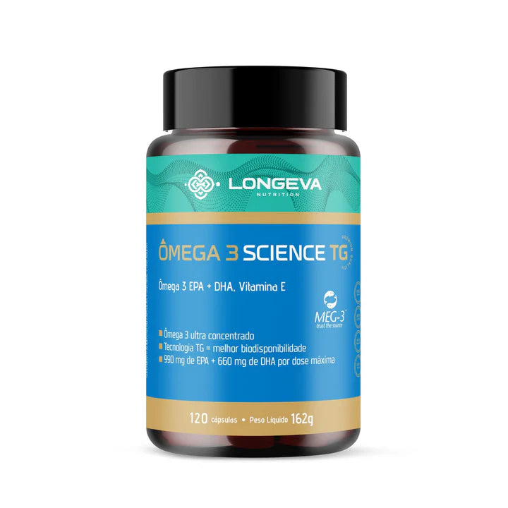 LONGEVA | Ômega 3 Science TG com selo MEG-3 (120 cápsulas)