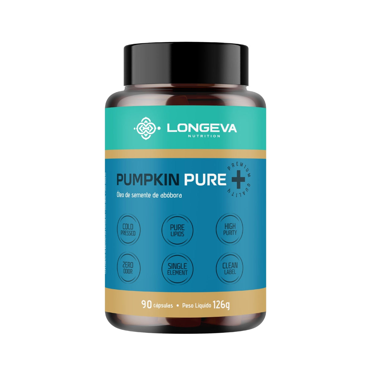Pumpkin Pure Longeva - Óleo de Semente de Abóbora Prensado a Frio (90 Cápsulas)