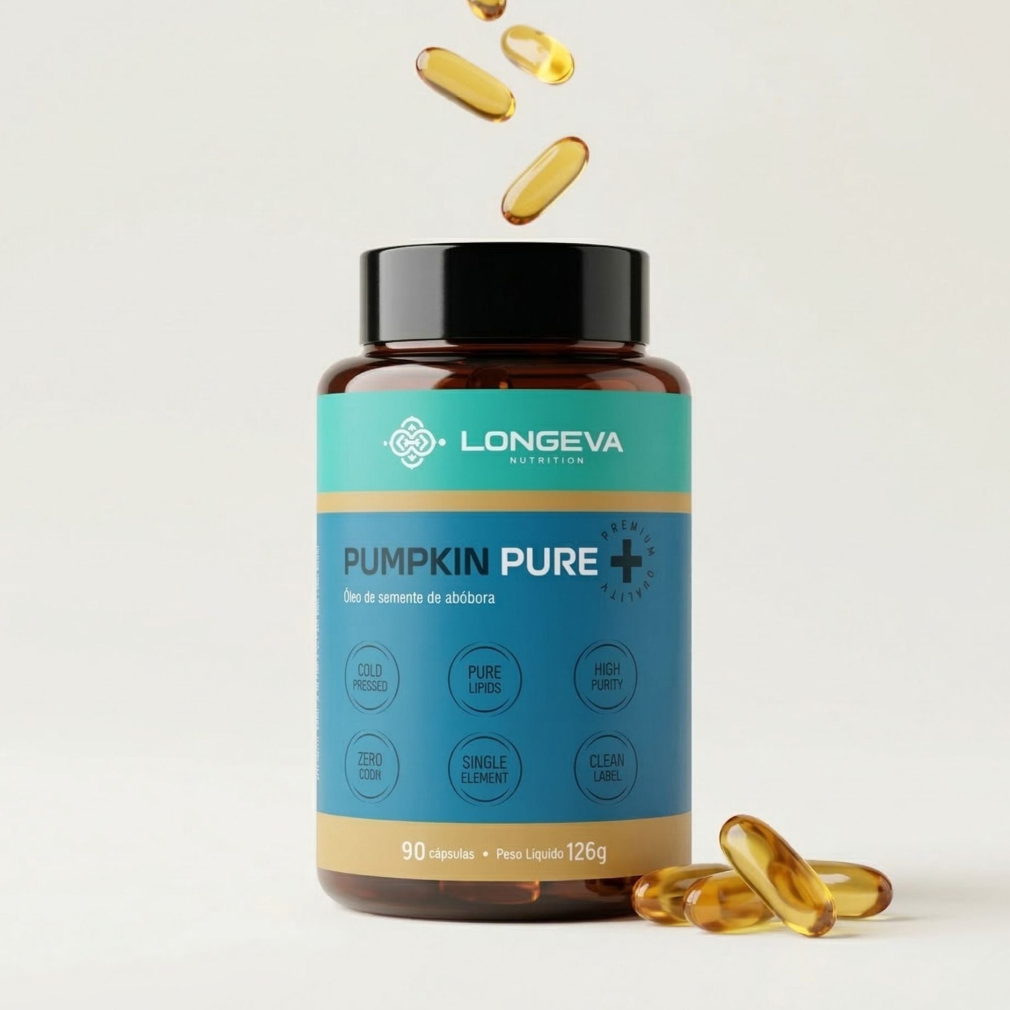 Pumpkin Pure - Óleo de Semente de Abóbora Prensado a Frio (90 Cápsulas)