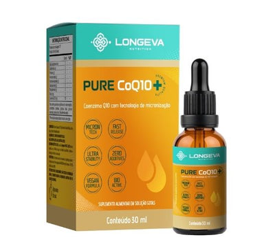 2 UNIDADES | LONGEVA | Pure Coq10 - Coenzima Q10 em gotas (30 ml)