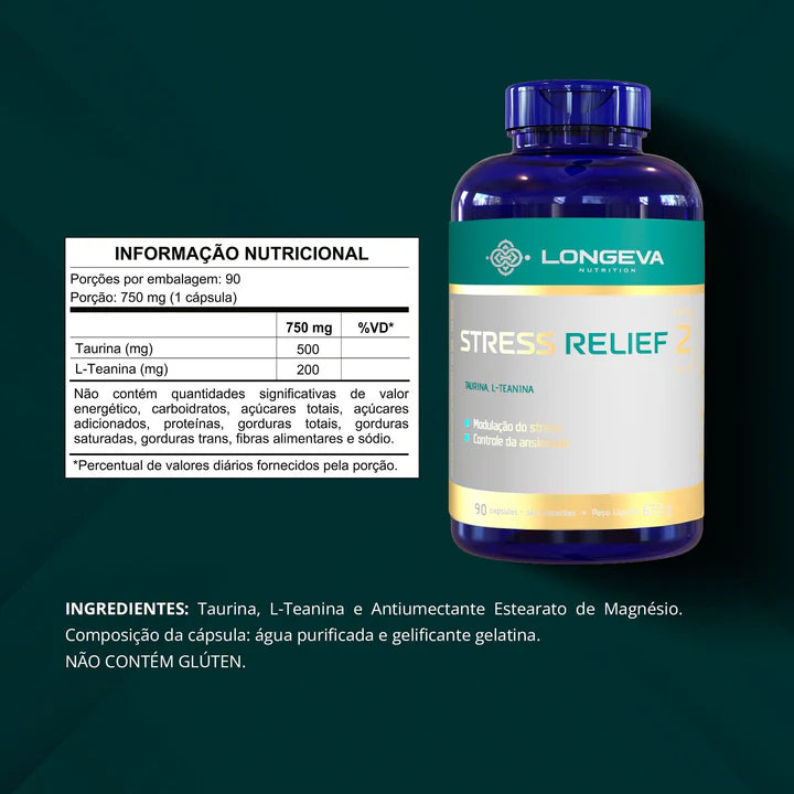 LONGEVA | Stress Relief - Controle do Stress e Ansiedade (90 Cápsulas)