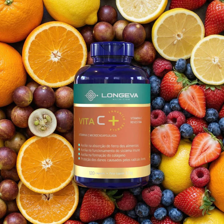 LONGEVA | Vitamina C Micronizada e Revestida (120 Cápsulas)