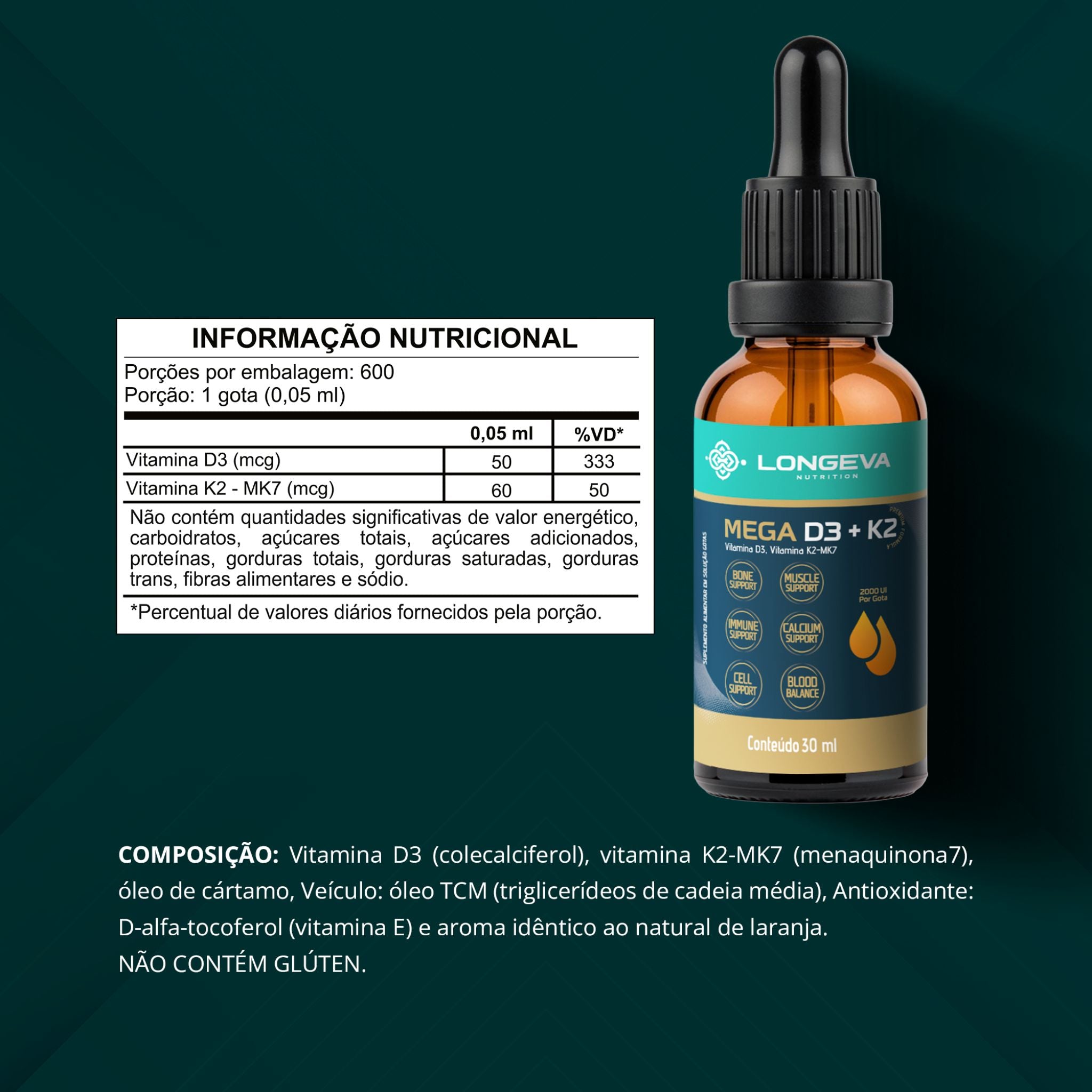 Mega D3 com K2 (30 ml)