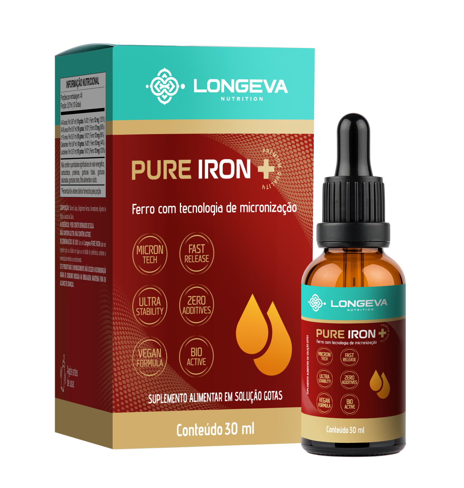 Pure Iron - Ferro Quelado em gotas (30 ml)