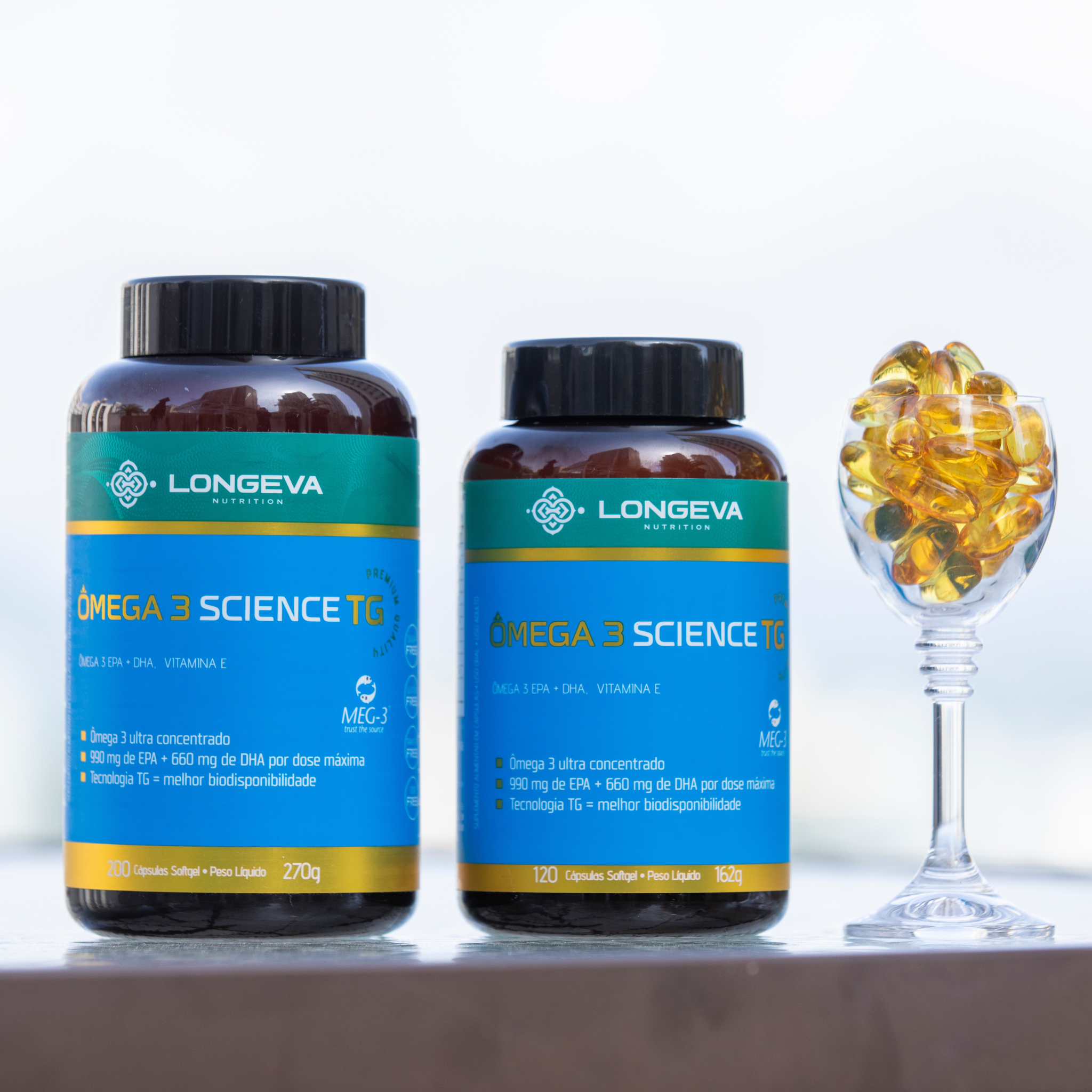 LONGEVA | Ômega 3 Science TG com selo MEG-3 (120 cápsulas)